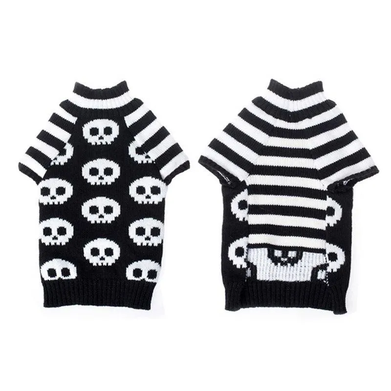 Skull Dog Halloween Sweater - Spooky Pet Fashion For All Seasons by Dog Hugs Cat