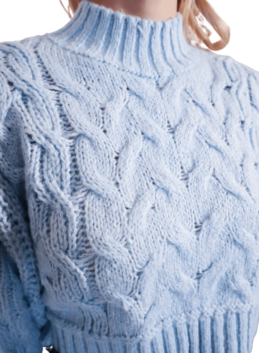 Sky Blue Cozy Knit Chunky Sweater