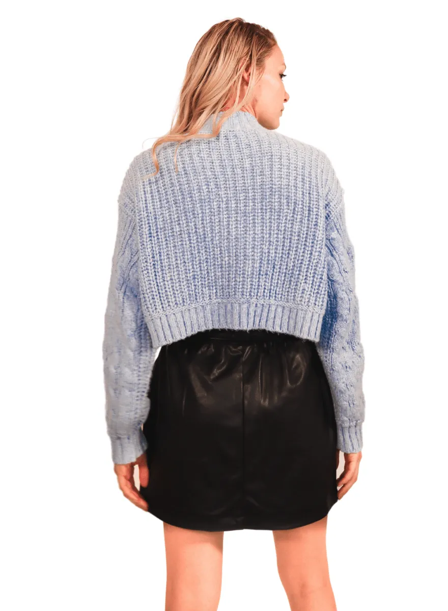 Sky Blue Cozy Knit Chunky Sweater