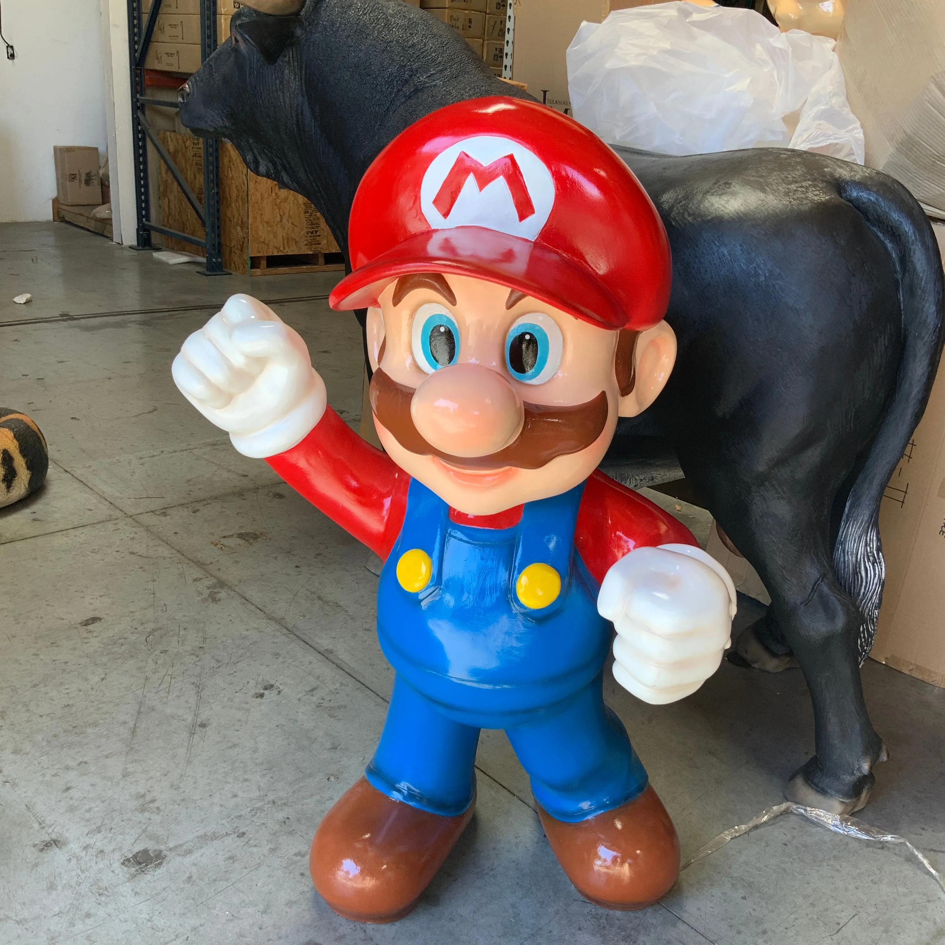 Small Jumper Boy Hand Up Over Sized Statue