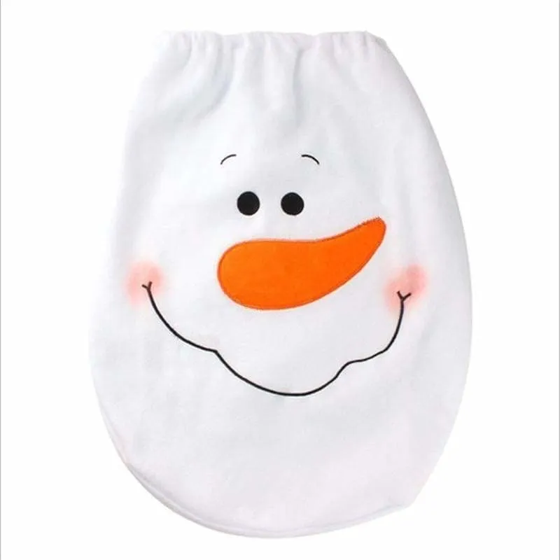 Snowman Santa Claus Toilet Lid Cover