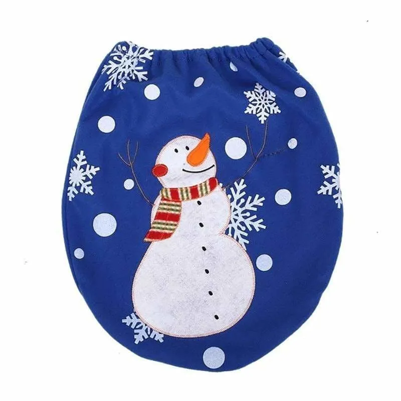 Snowman Santa Claus Toilet Lid Cover