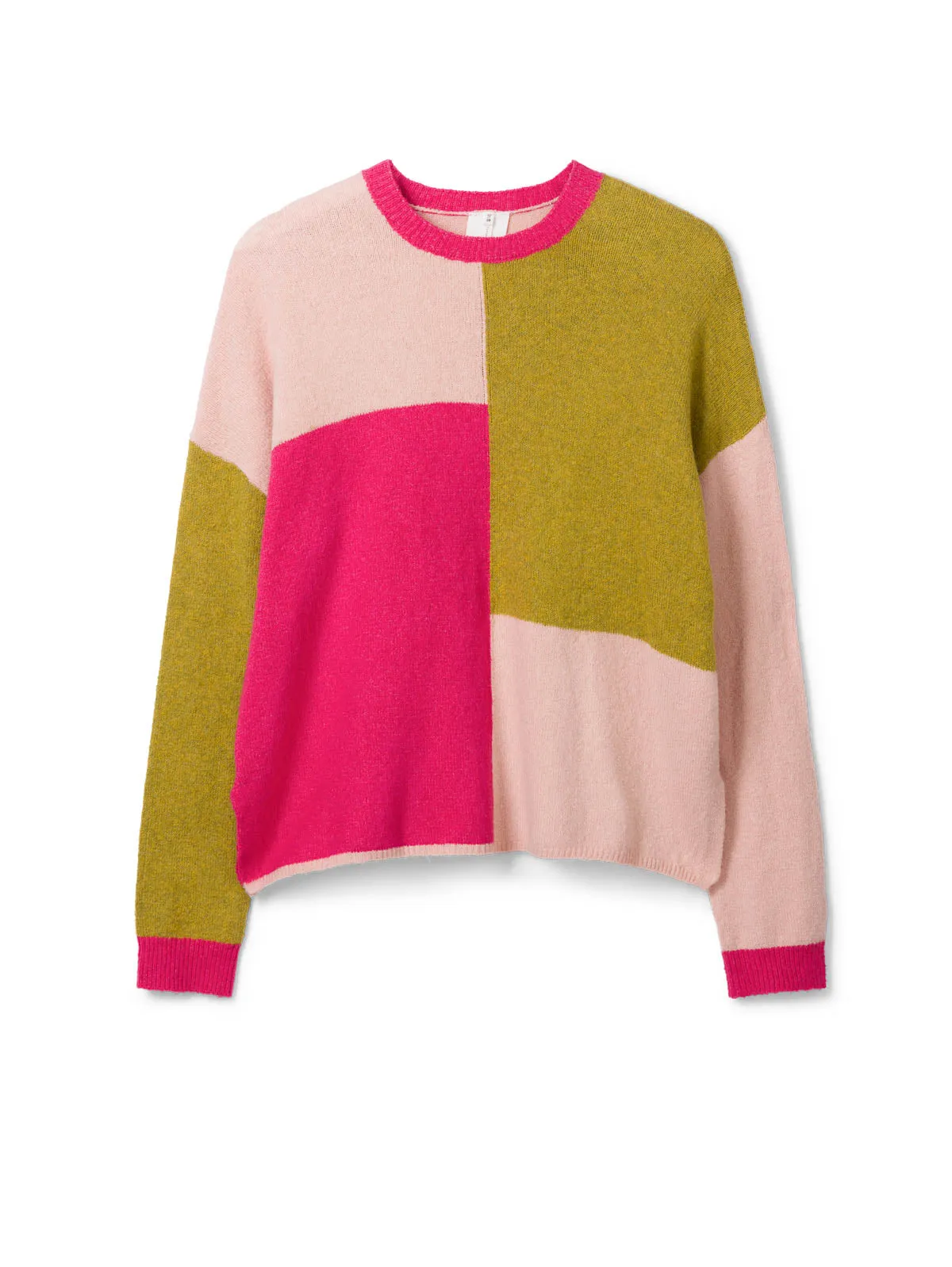 Stef Organic Cotton Fluffy Colour Block Jumper - Multi