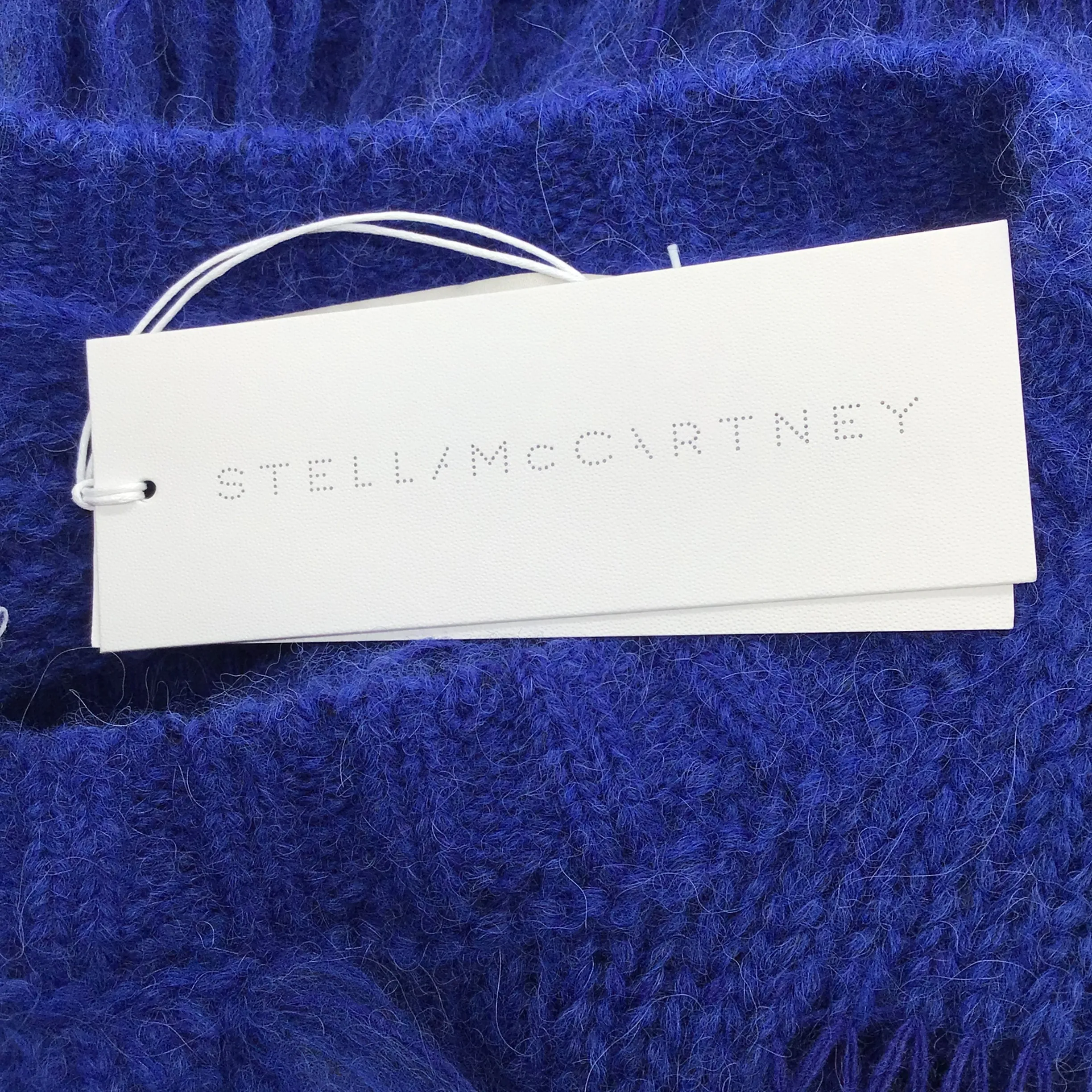 Stella McCartney Jewel Blue 2022 Airy Alpaca Textured Knit Sweater