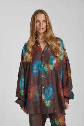 Summi Summi LS Oversized Shirt/Pansy Drip