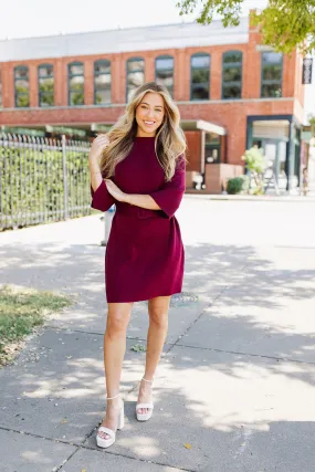 Sunday Mornings Sweater Dress - Burgundy