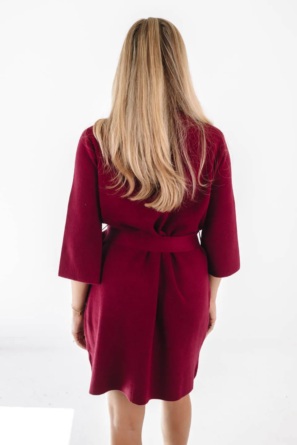 Sunday Mornings Sweater Dress - Burgundy