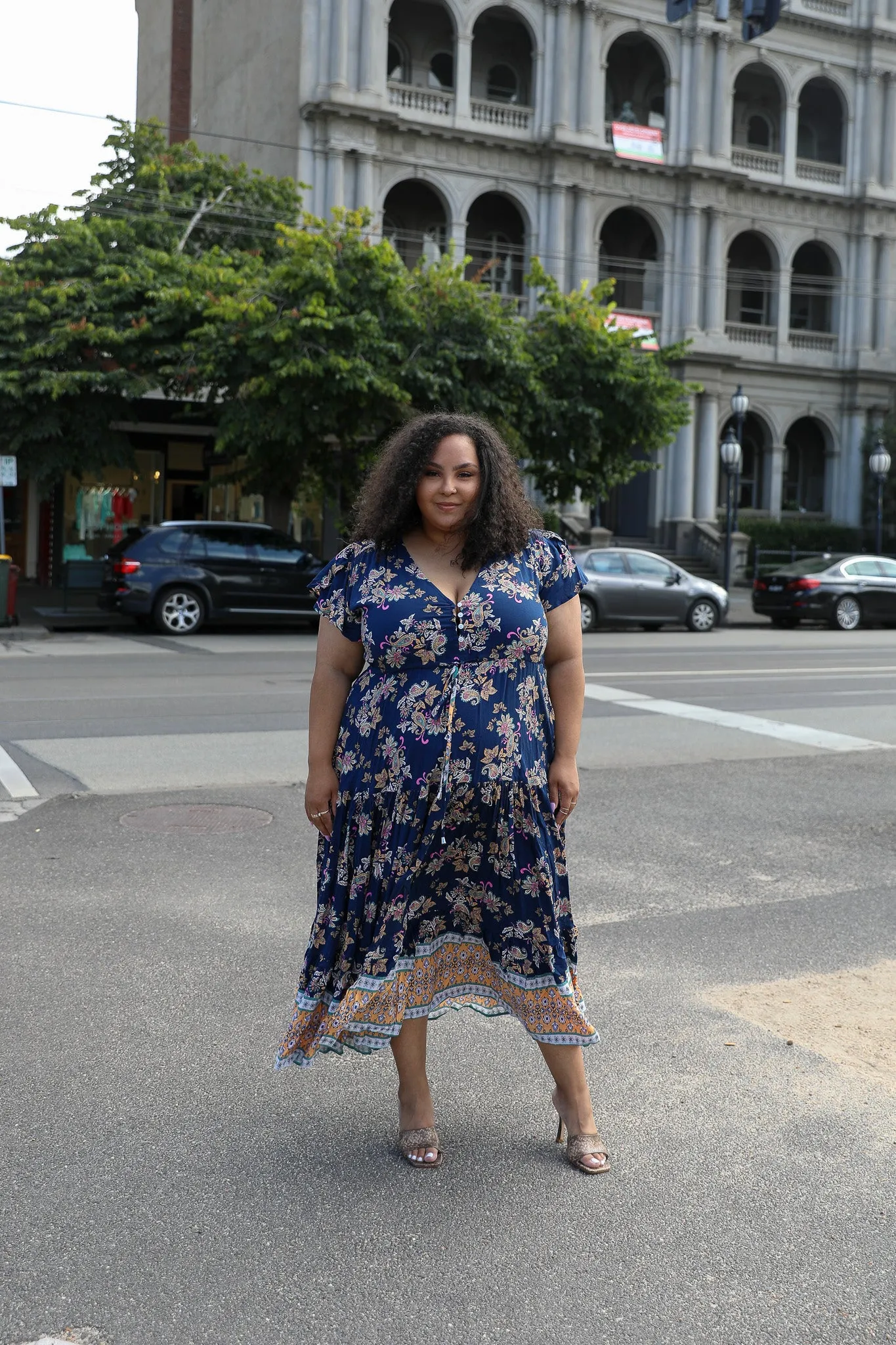 Sunny Maxi Dress - Navy Floral