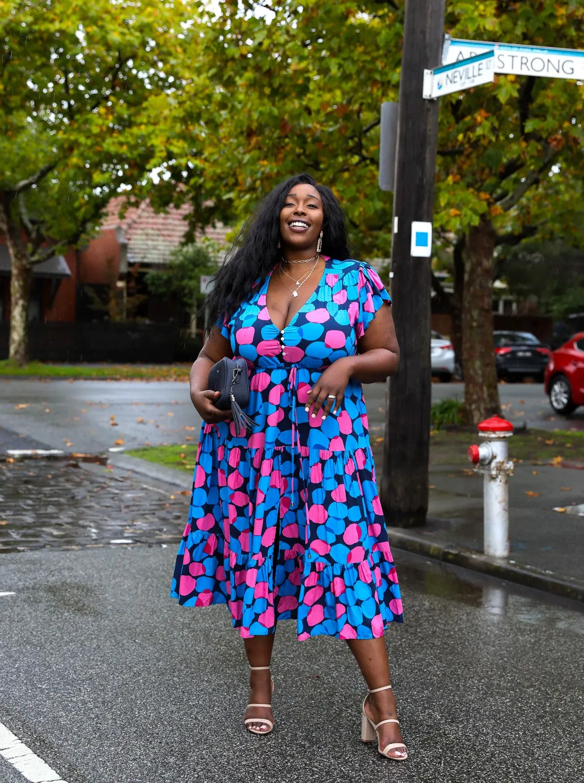 Sunny Maxi Dress - Pink Print