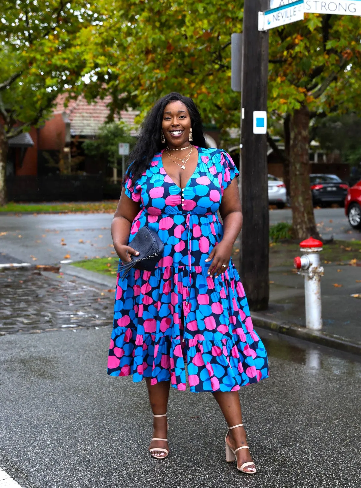 Sunny Maxi Dress - Pink Print