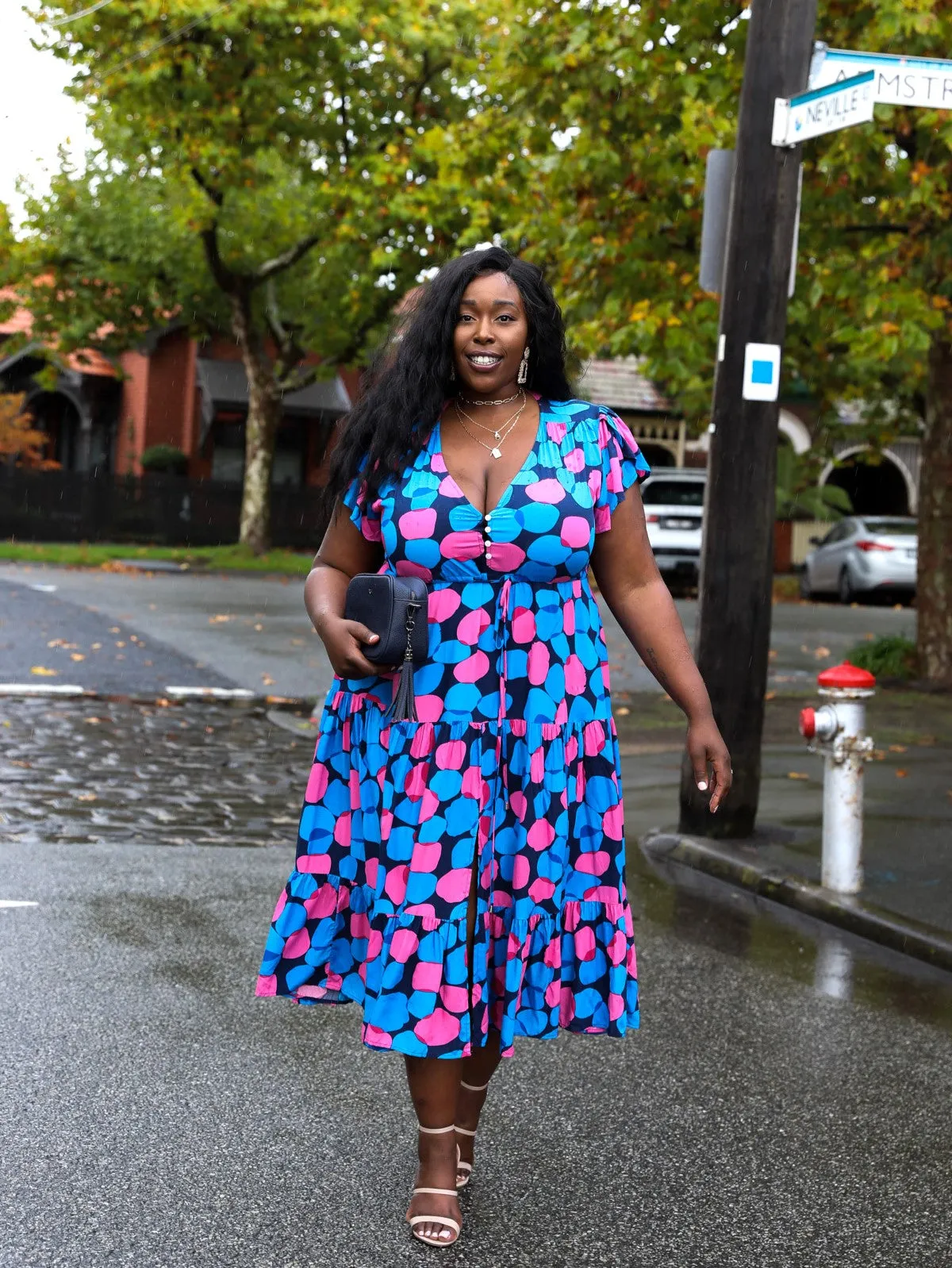 Sunny Maxi Dress - Pink Print