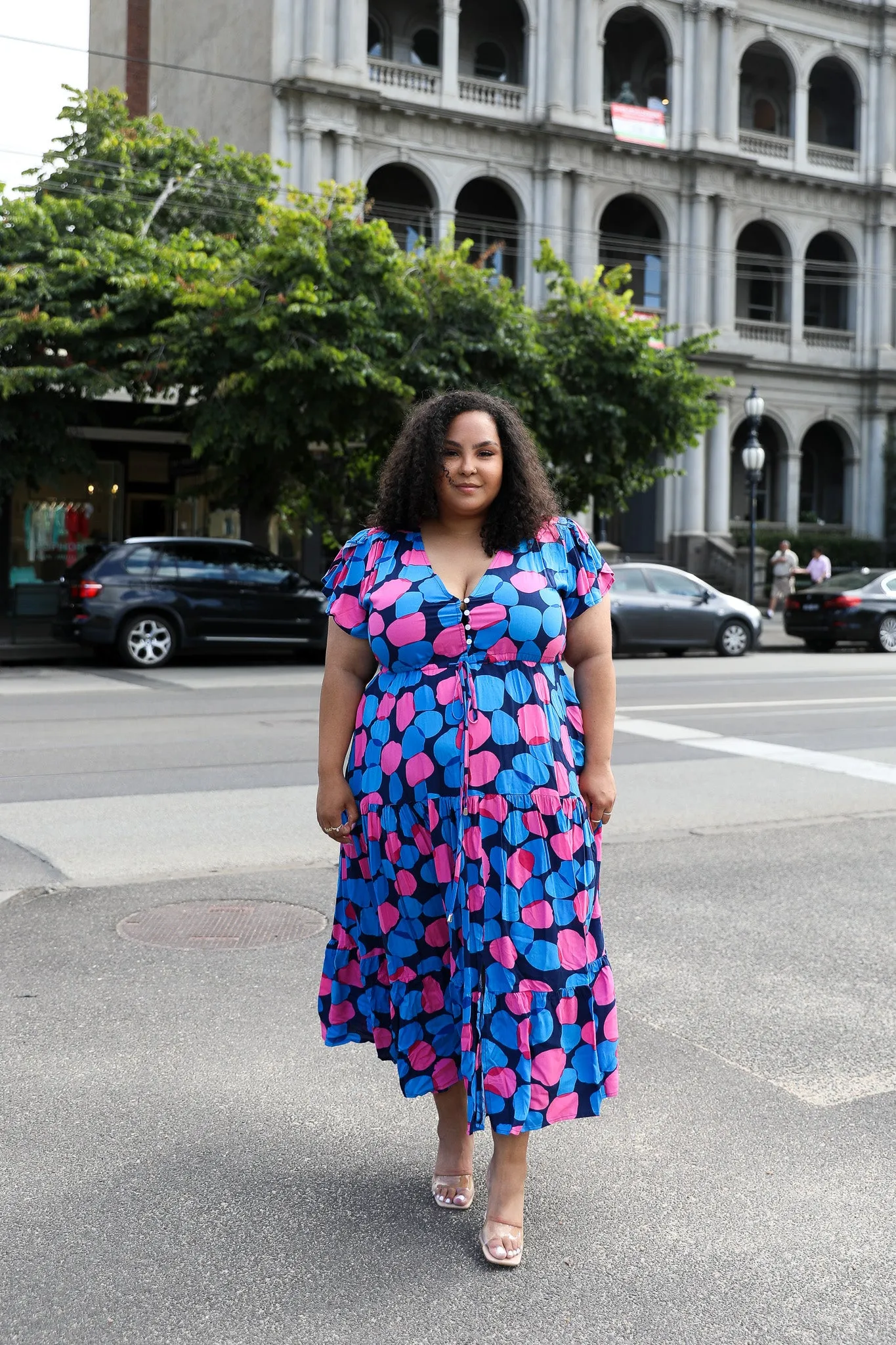 Sunny Maxi Dress - Pink Print