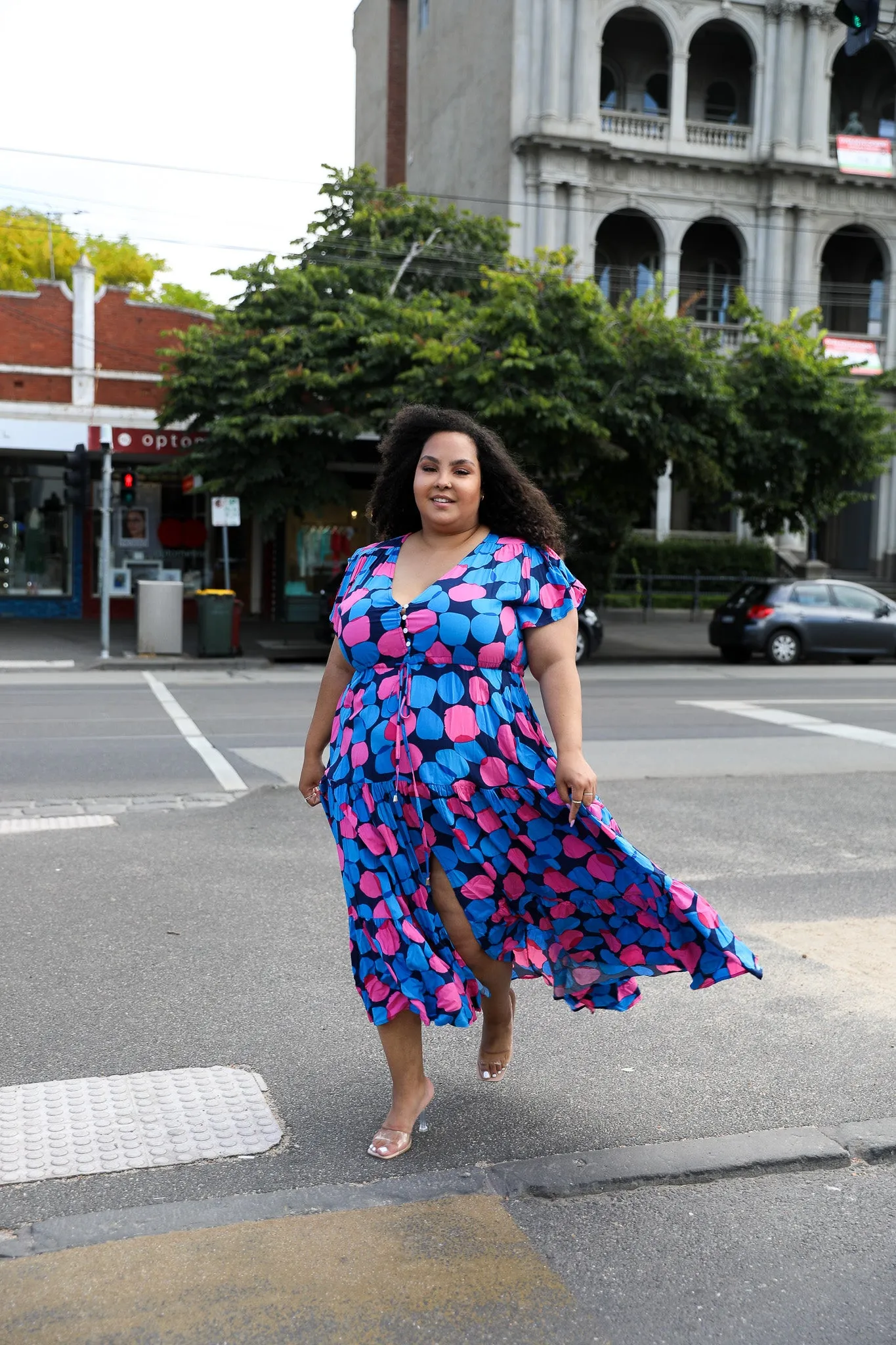 Sunny Maxi Dress - Pink Print