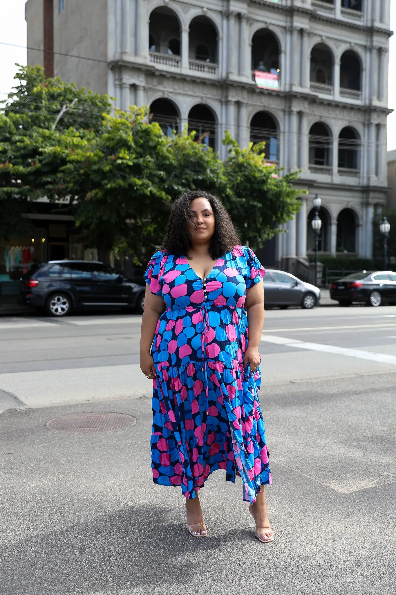 Sunny Maxi Dress - Pink Print