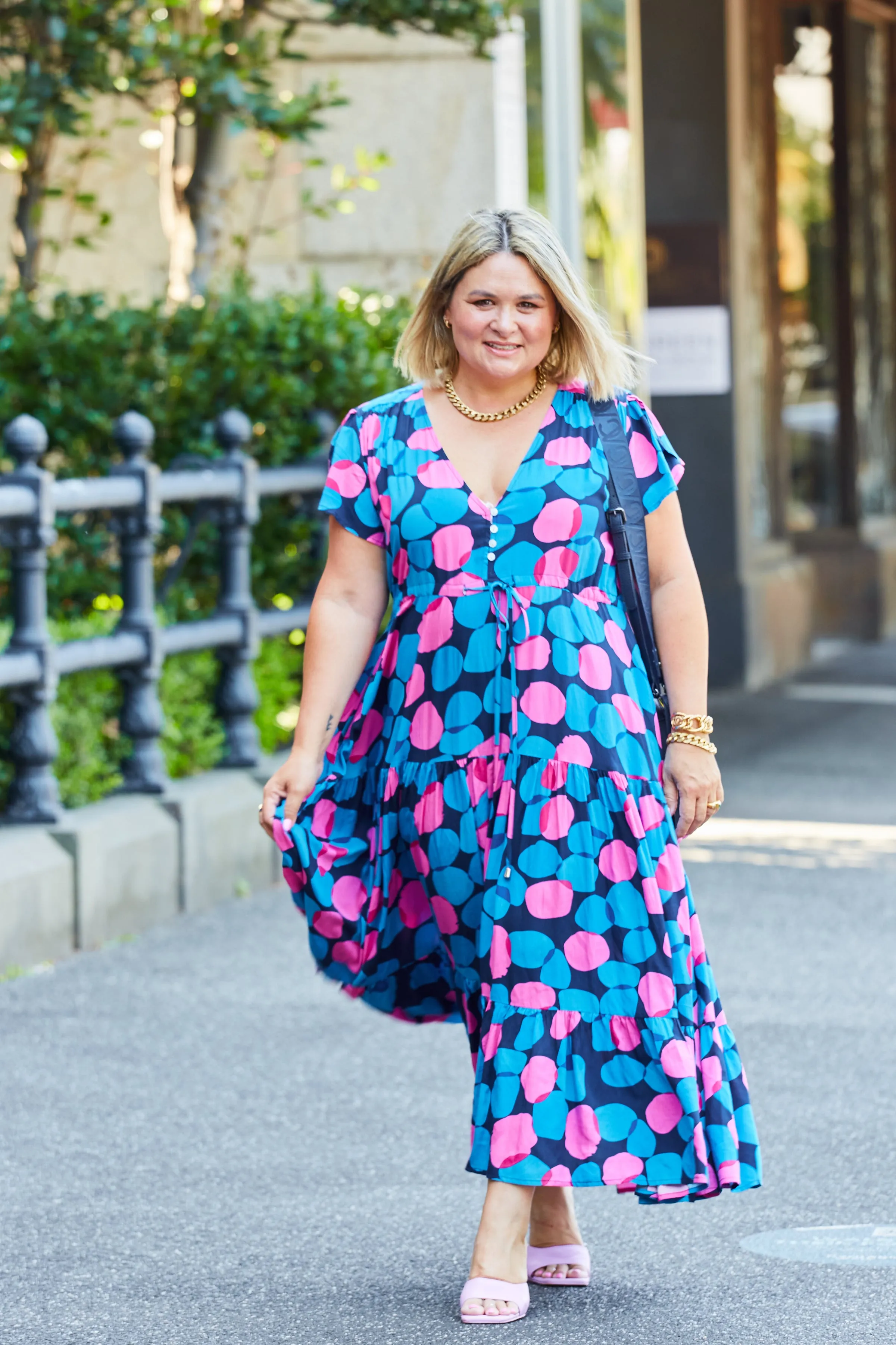 Sunny Maxi Dress - Pink Print