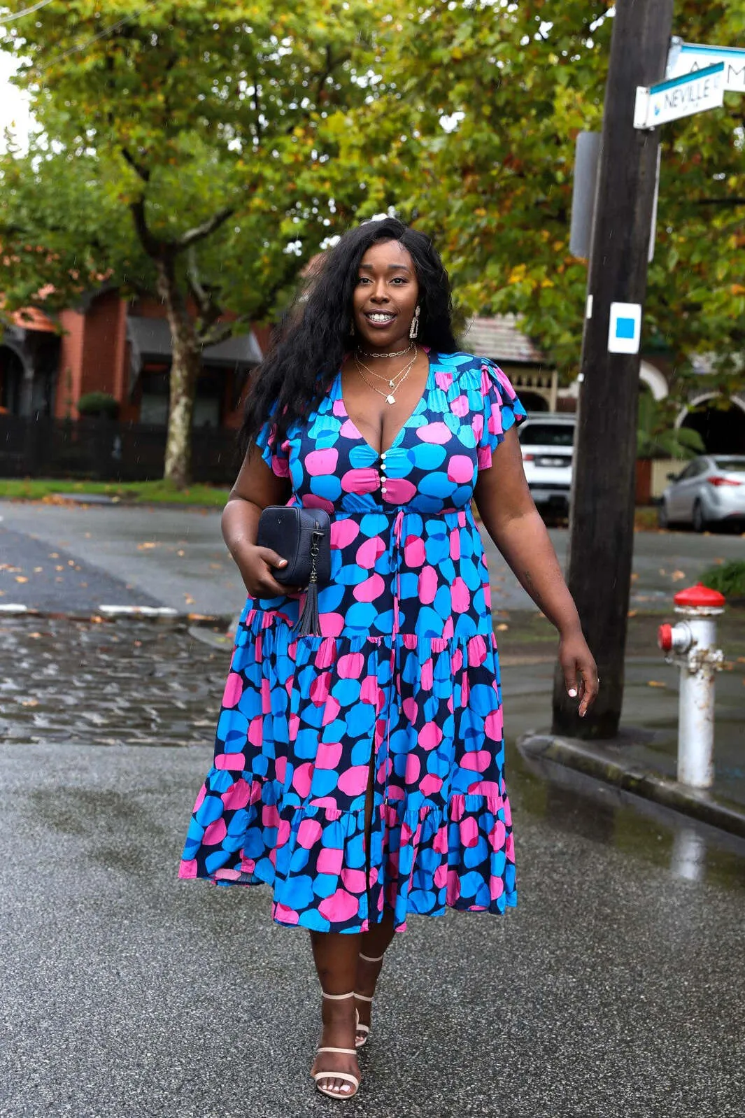 Sunny Maxi Dress - Pink Print