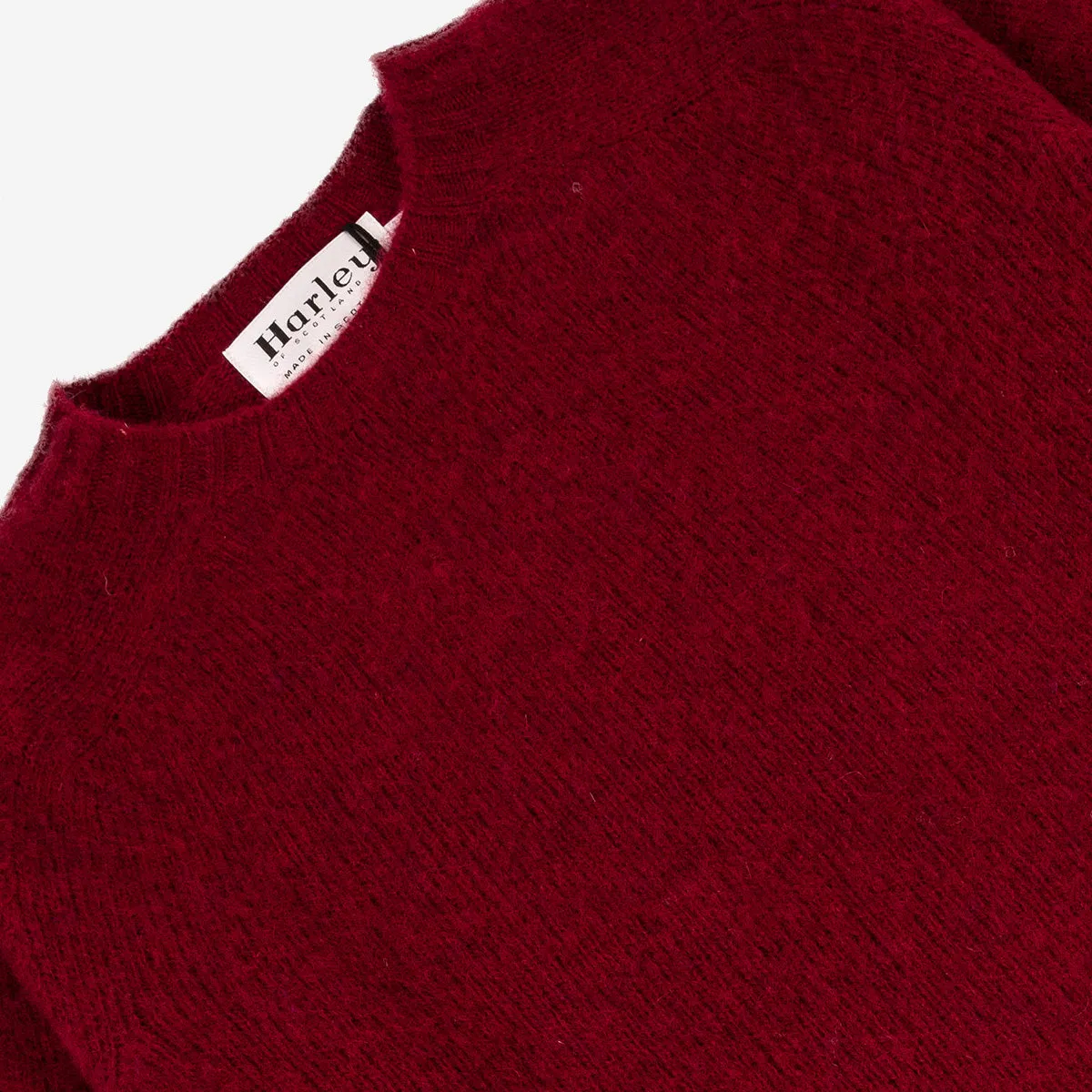 Supersoft Shaggy Wool Crew Sweater - Bordeaux Mix