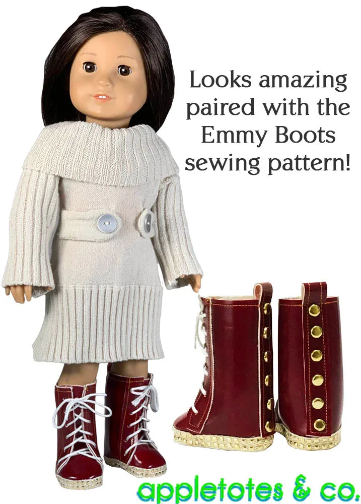 Sweater Dress Sewing Pattern for 18" Dolls