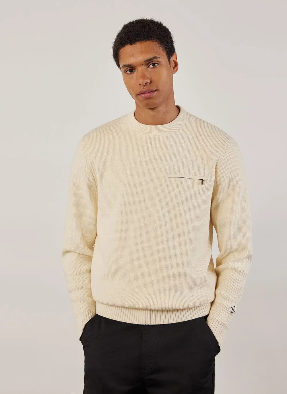 Tech Pique Auxiliary Crew Neck | Cotton | Ecru