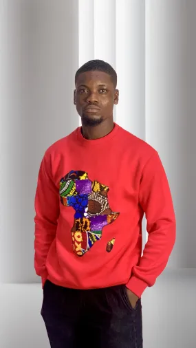 The Brume Map Of Africa Sweatshirt Jumper in Red