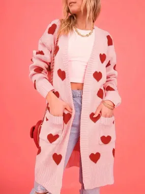 Valentine's Day Cardigan with Pockets