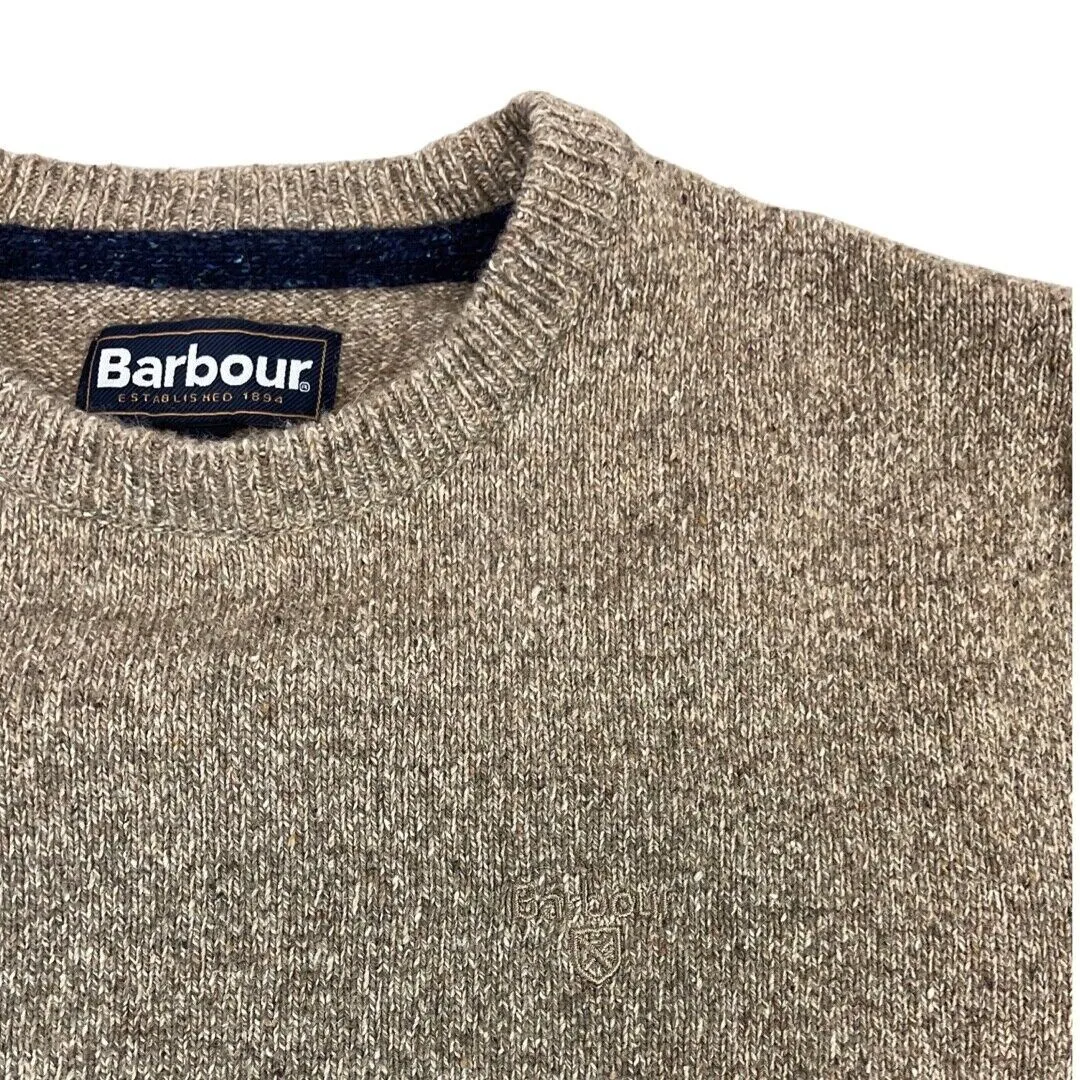 Vintage 90s 00s Brown Barbour Embroidered Crewneck Knitted Jumper M