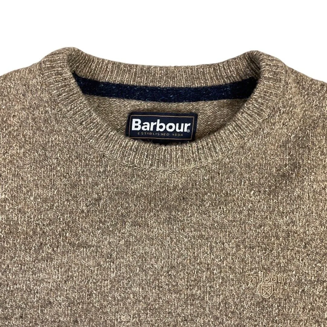 Vintage 90s 00s Brown Barbour Embroidered Crewneck Knitted Jumper M