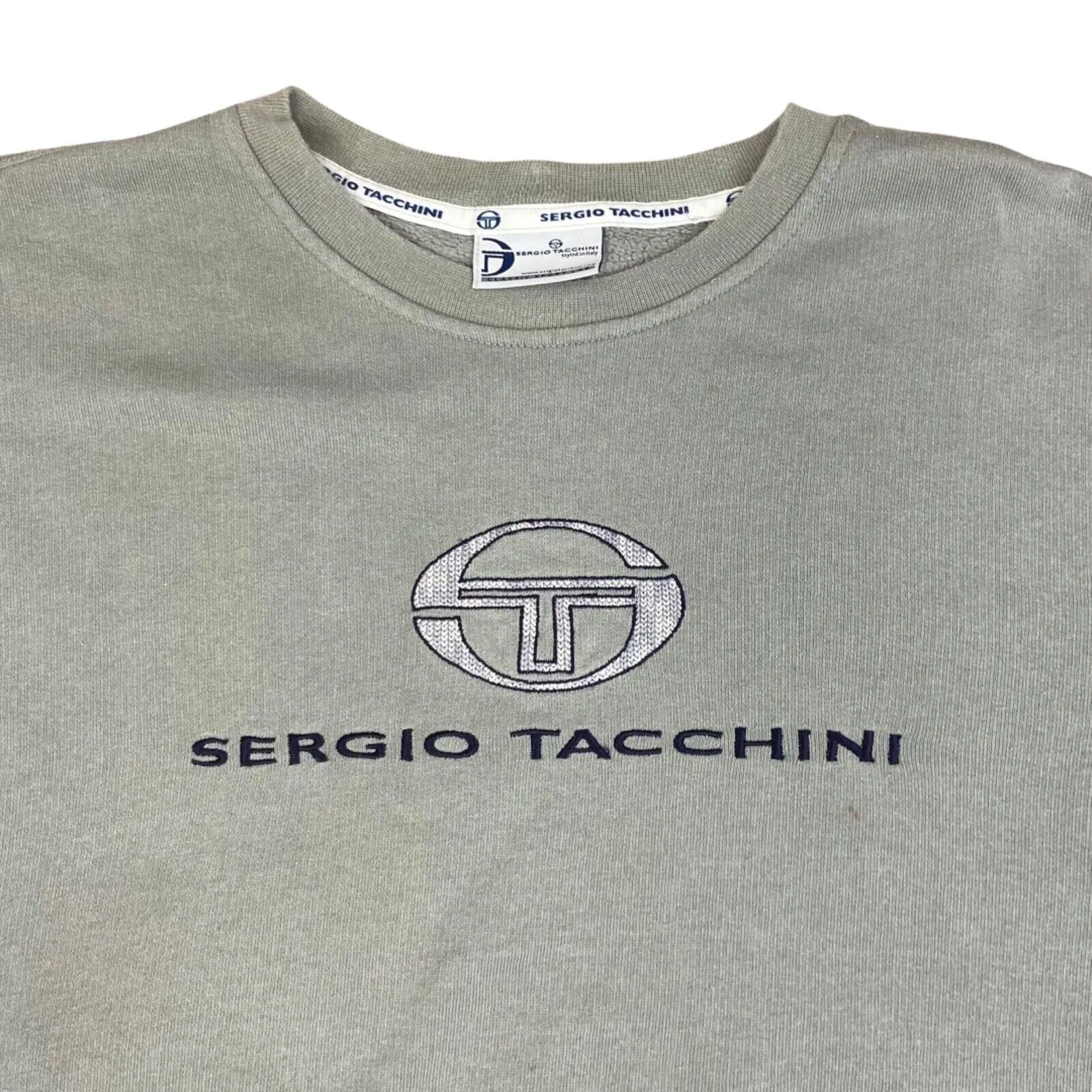 Vintage 90s 00s Sergio Tacchini Embroidered Spell Out Logo Oversized Jumper L