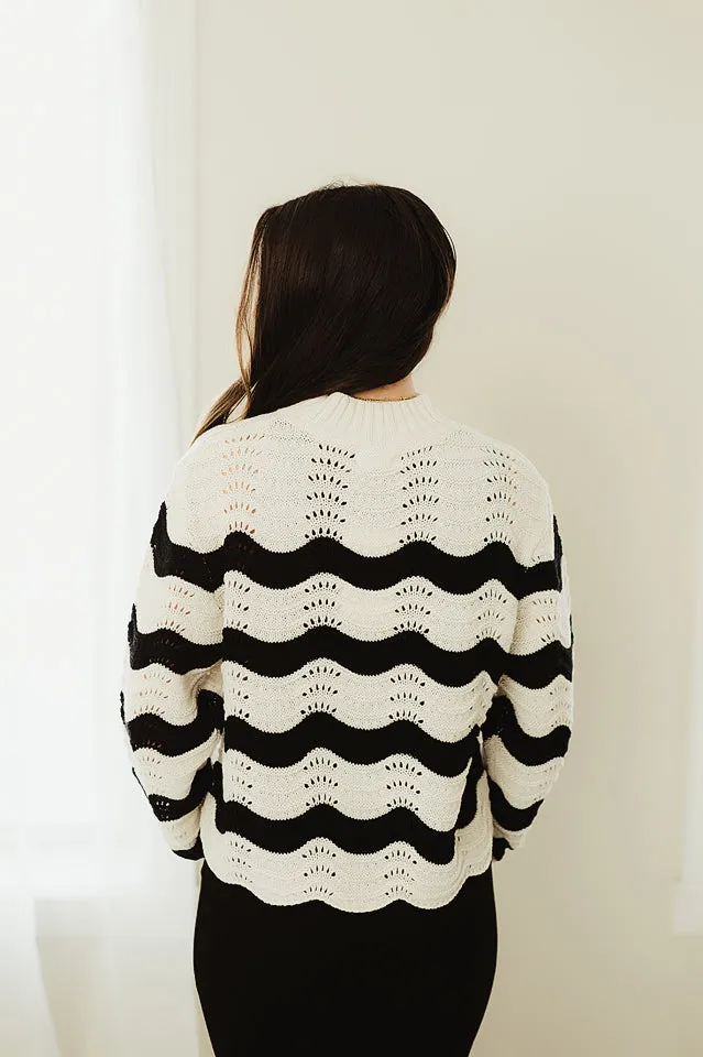 Wave Pointelle Sweater