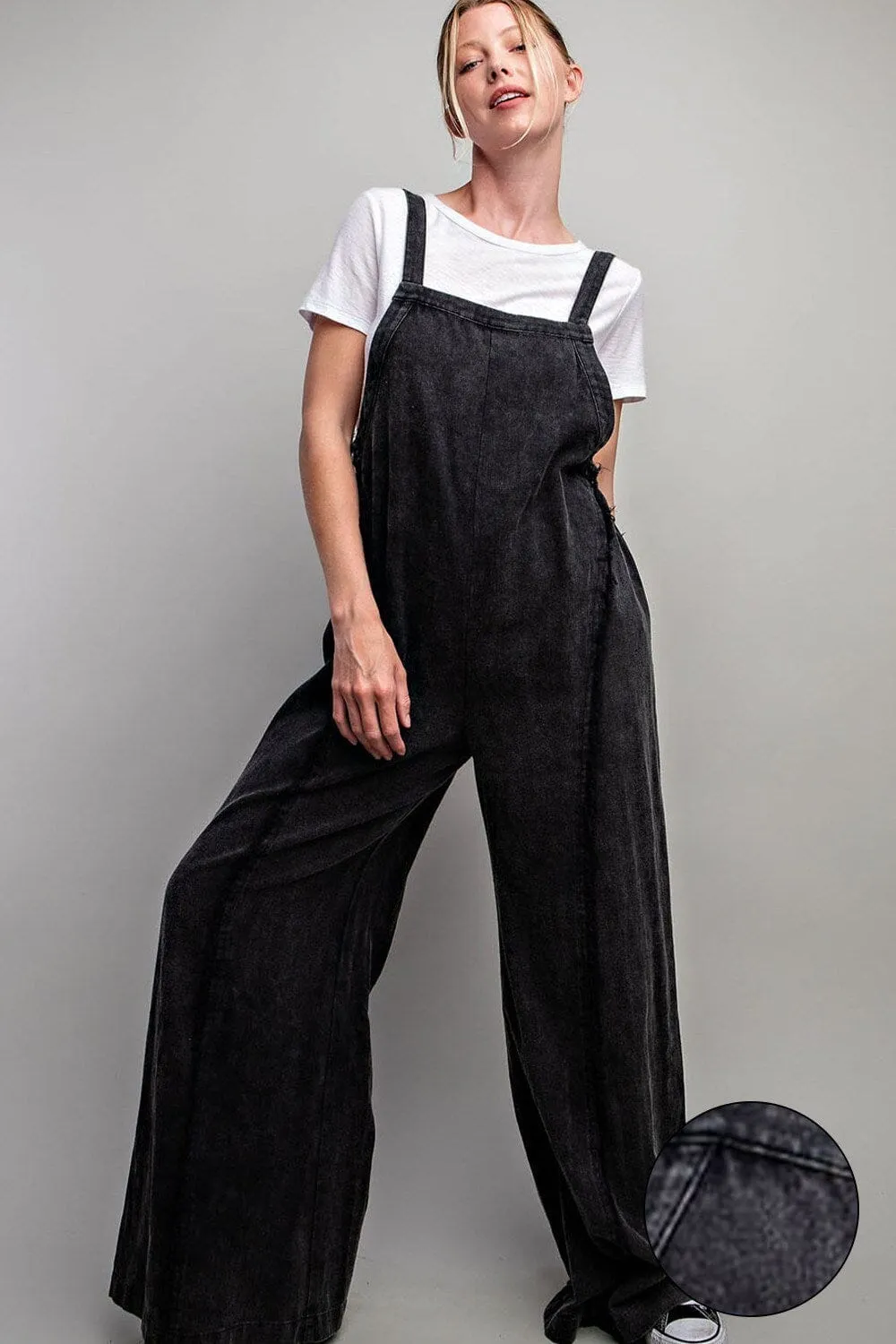 WIDE LEG FRAYED SEAM JUMPER