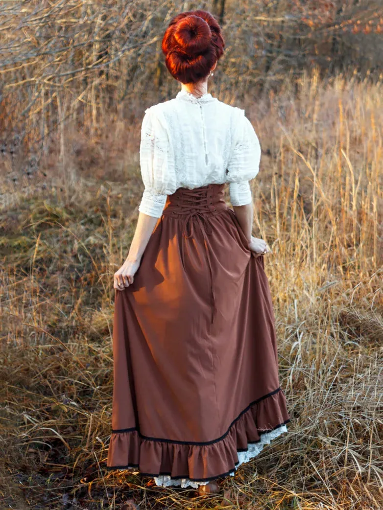 Women Pioneer Costume Classic Prairie Skirt