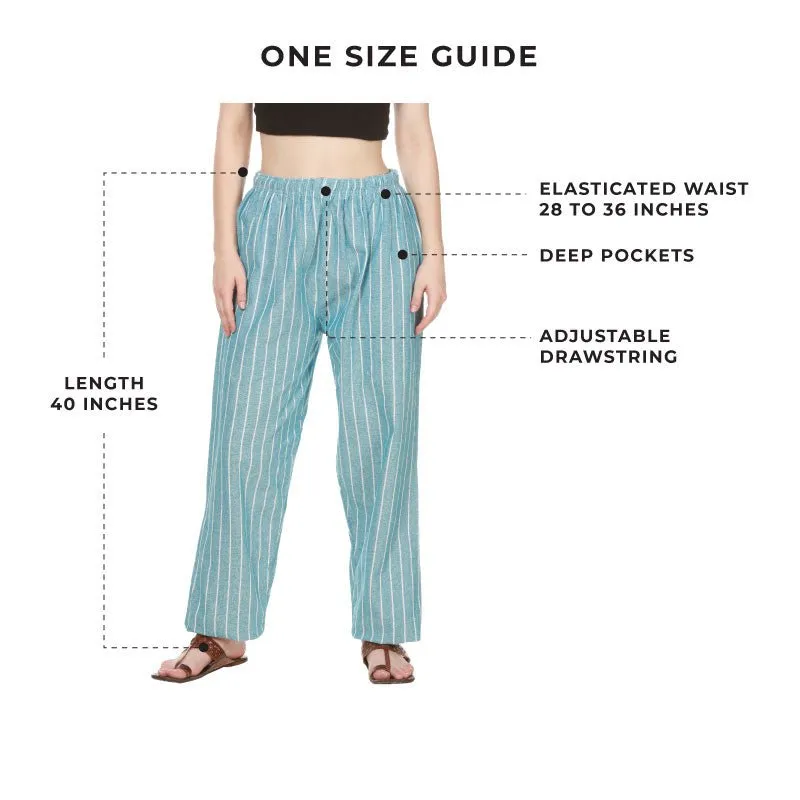 Women's Lounge Pant | Blue Stripes | Fits Waist 28" to 36"