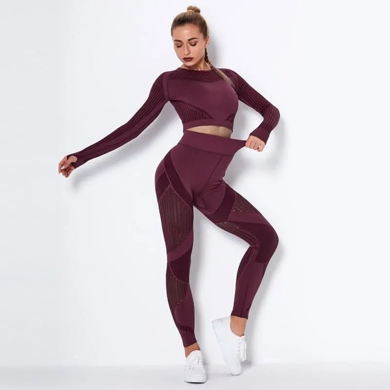 Women's Mesh Yoga Set - Breathable Sports Outfit for Maximum Comfort