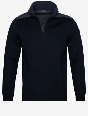 Wool Half Zip Typhoon Knit Navy