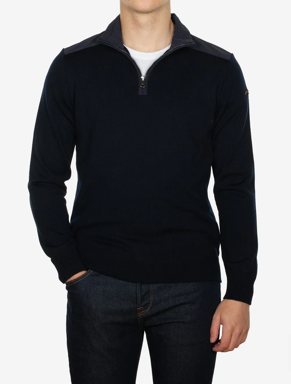 Wool Half Zip Typhoon Knit Navy