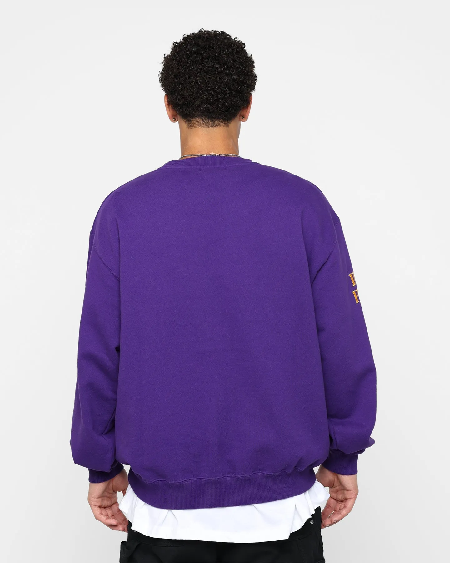 X-Large Hockey Crewneck Sweatshirt Purple