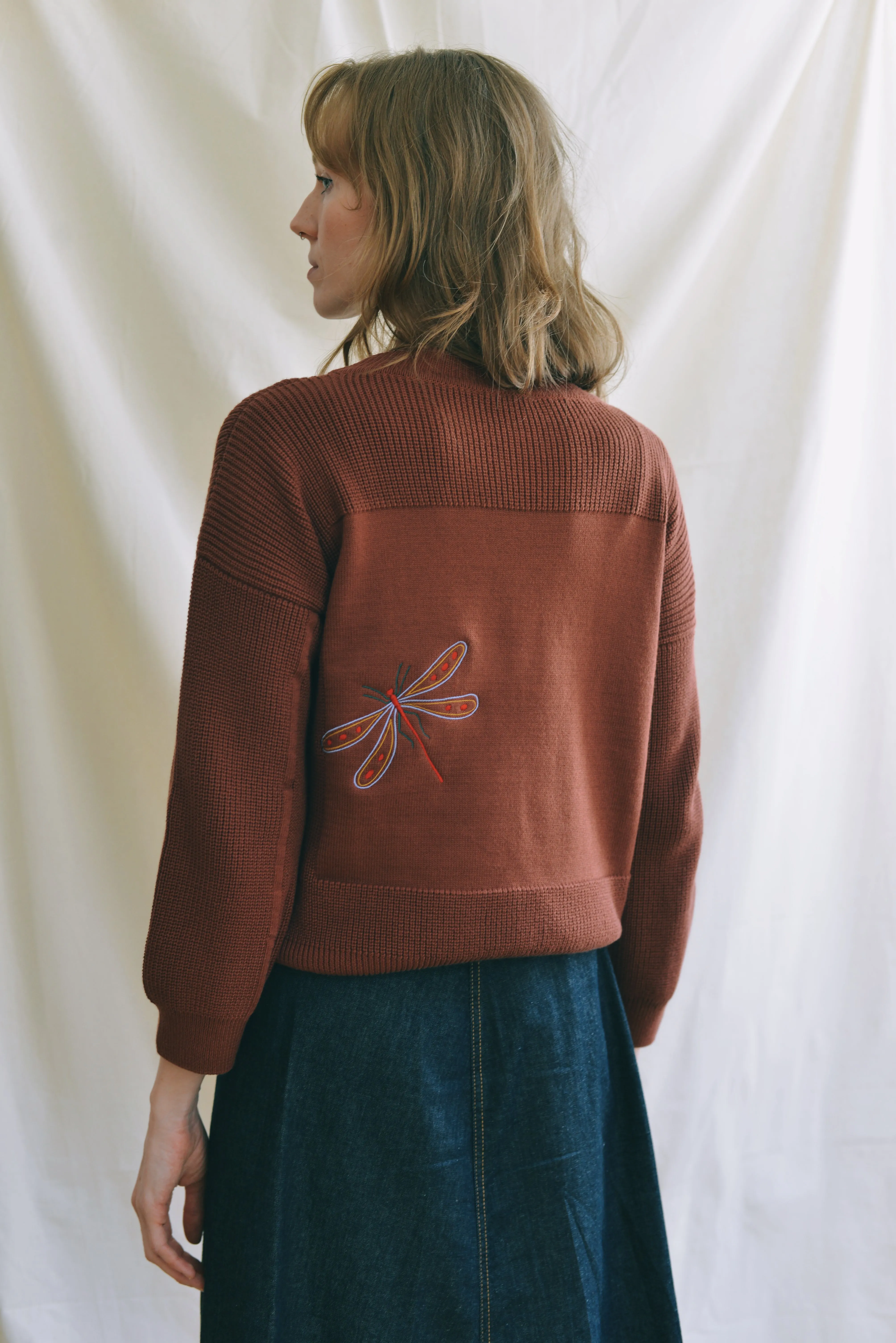 x Madeleine Kemsley collab MOA jumper rust