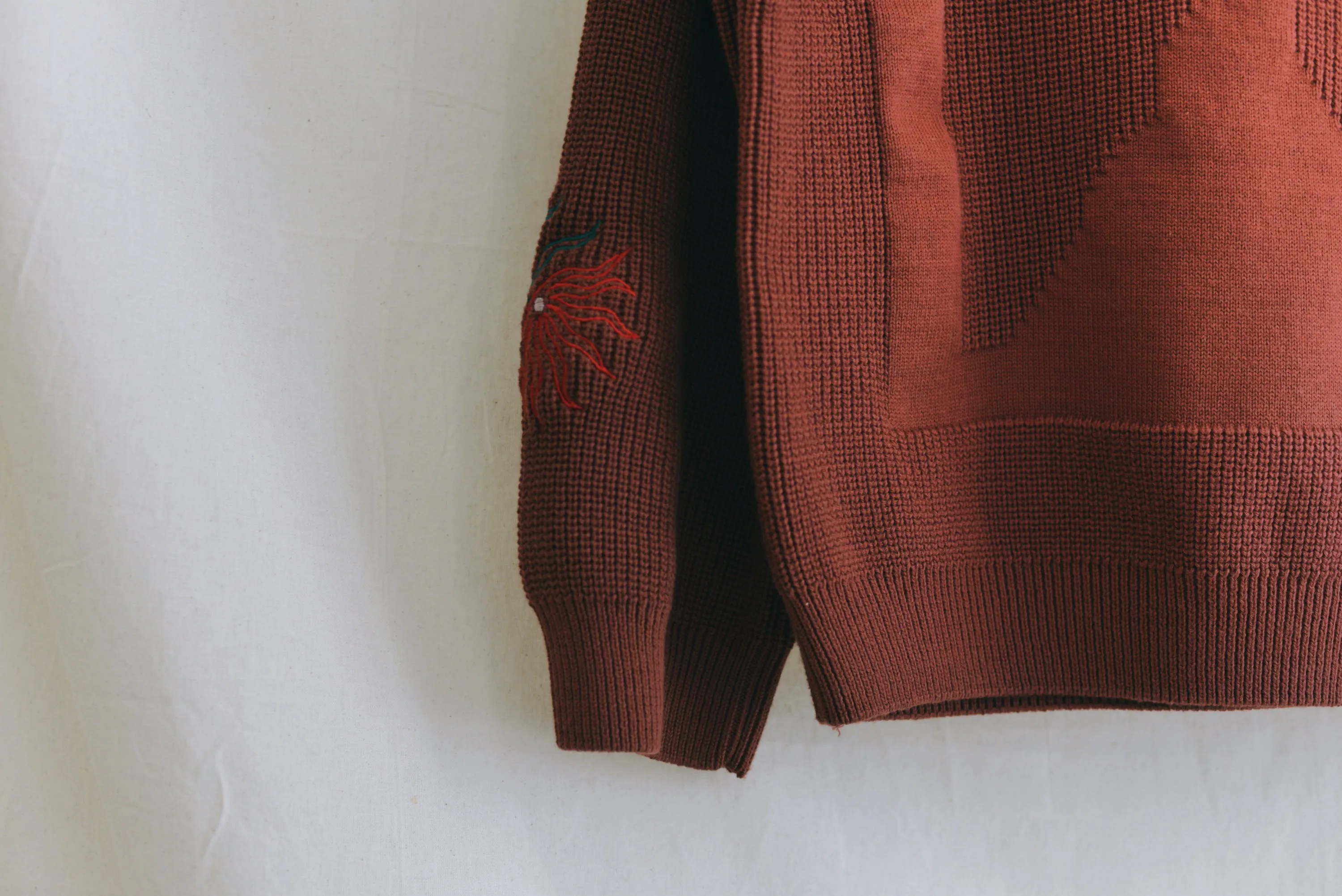 x Madeleine Kemsley collab MOA jumper rust