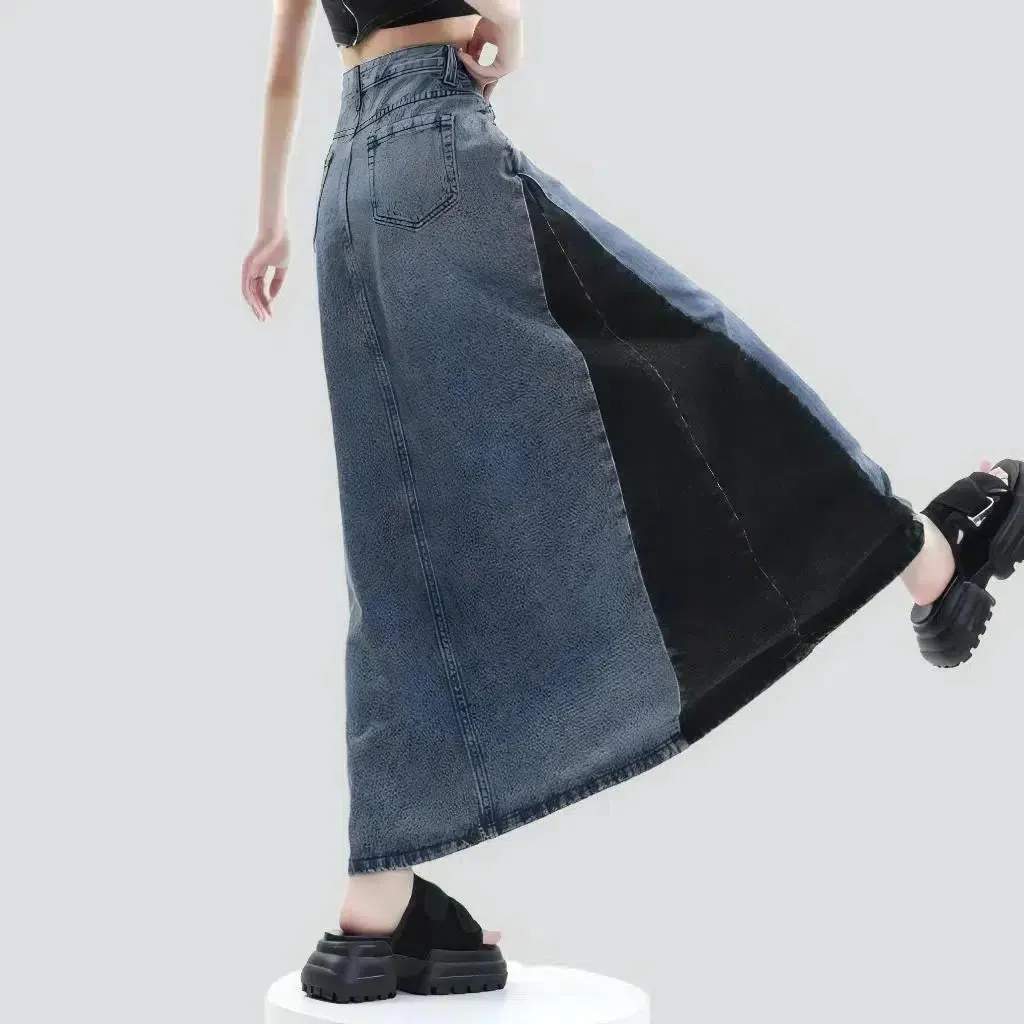 Y2k floor-length women's jean skirt