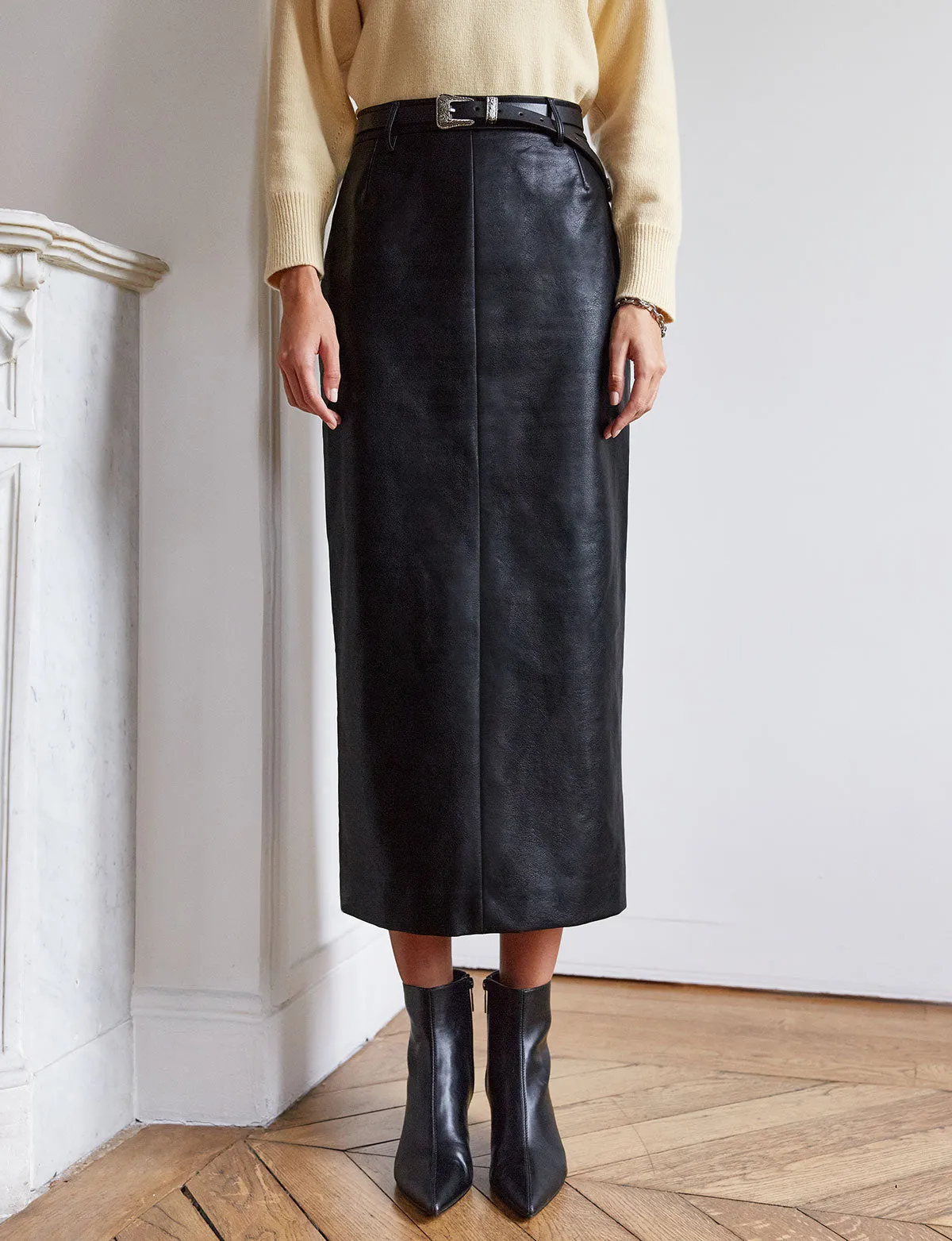 Yve Maxi Leather Skirt-BESTSELLER