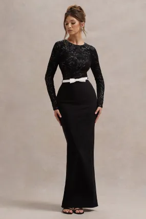 Zenith | Black Lace Long-Sleeve Maxi Dress